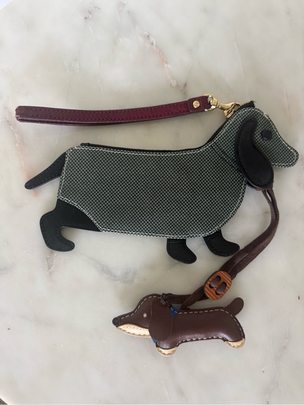 India Hicks Dachshund Wristlet Wallet - Black, Gray, Brown, Burgundy